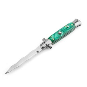 8,75 Zoll italienisches Stiletto Switch Kris Blade Fickmesser Grün