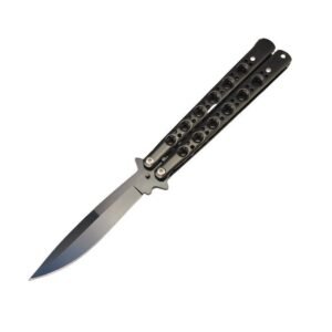 BM 42 Balisong Messer Butterflymesser Federverschluss Schwarz