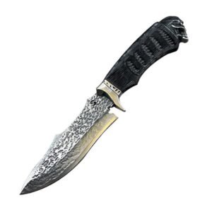 Schwarz Sch?del Damaskus Damaskus Geschmiedet Messer Stahl Outdoor Gerade Messer Camping Tragbare
