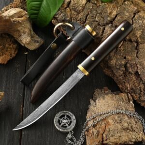 Damaststahl VG10 Outdoormesser tragbares Messer Sammlungsmesser scharfes kleines gerades Messer
