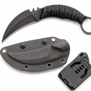 Karambit-Messer, G10-Griff, Klauenmesser mit Kydexscheide, tragbares Edc-Messer, Schwarz