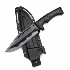 Camping Outdoor Survival Messer tragbares Messer hohe Härte gerades Messer scharfes Überlebensmesser integrierter Kiel hohe Härte taktisches Messer – Blcak-2