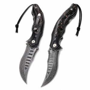 Abyss Damascus Schnellöffnendes Klappmesser
