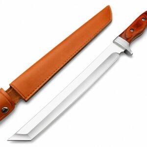 Erweiterte Version des Messers mit feststehender Klinge und farbigem Holzrücken
