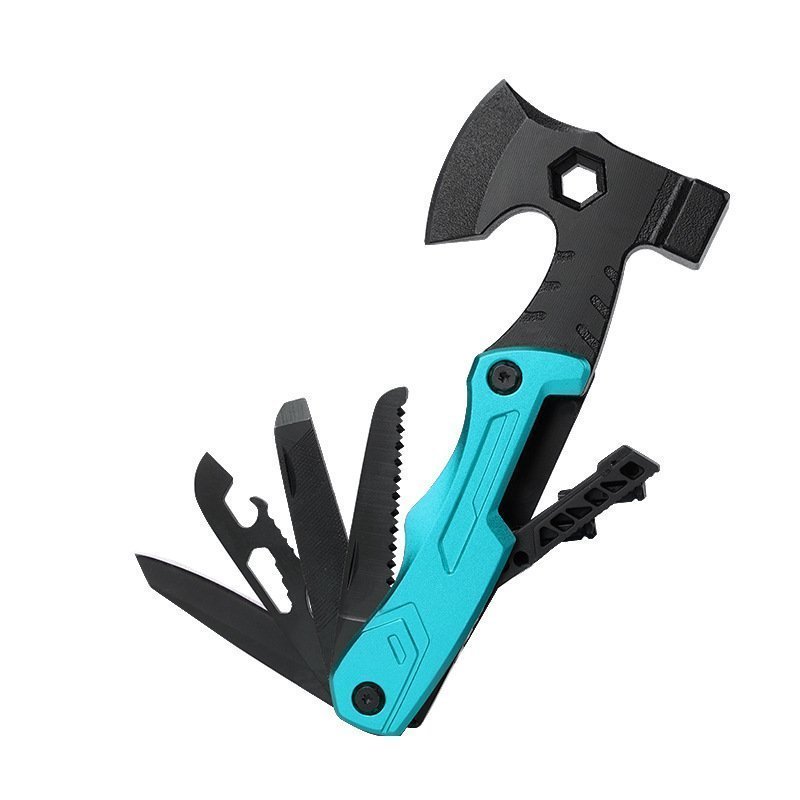 O1CN01kr7QU72I7WCeFpn6H_2217657629239-0-cib.jpg Multifunktionale Survival-Axt-Zange, Klappmesser, Zange, Hammer mit Feuerstein, Mehrzweckwerkzeug, tragbare lebensrettende Axt – BLAU